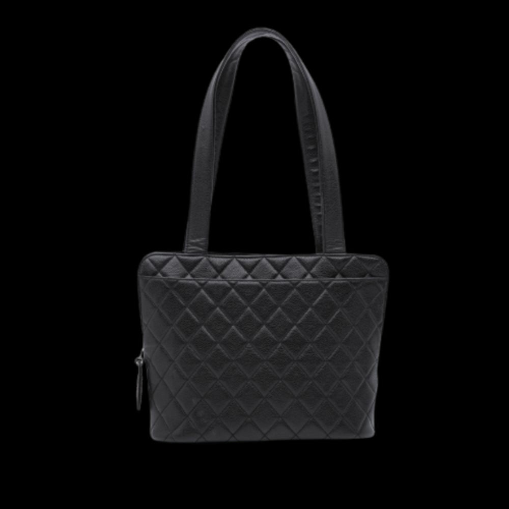 Black Leather Chanel Shoulder Bag