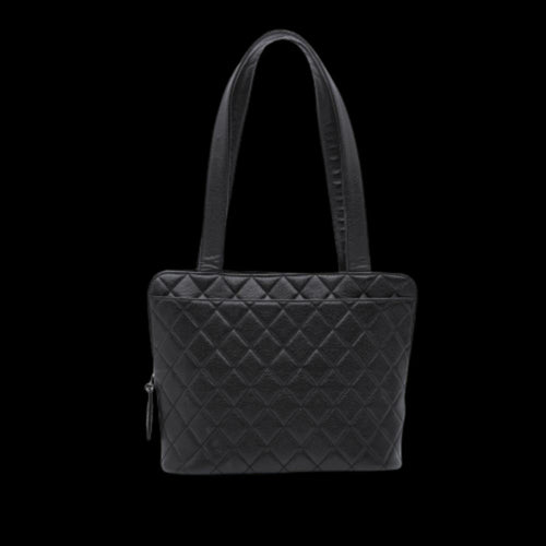Black Leather Chanel Shoulder Bag