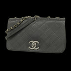 Black Leather Chanel Shoulder Bag