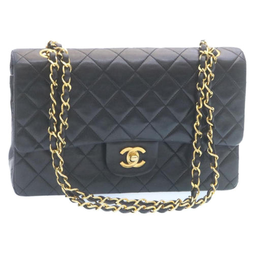 Black Leather Chanel Shoulder Bag