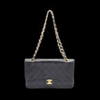 Black Leather Chanel Shoulder Bag