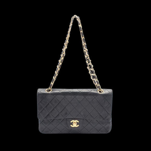 Black Leather Chanel Shoulder Bag