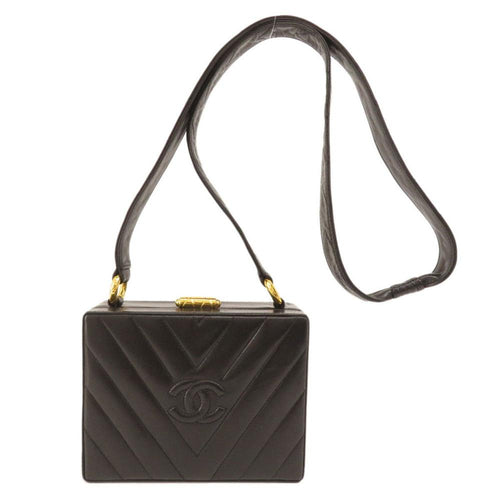 Black Leather Chanel Travel Bag
