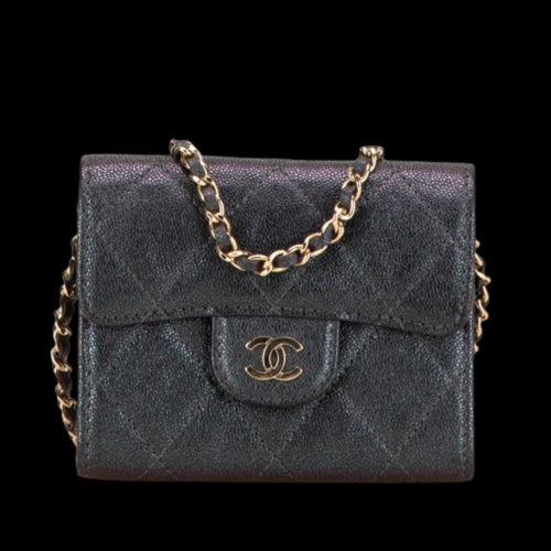 Black Leather Chanel Flap Bag