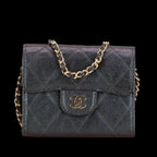 Black Leather Chanel Flap Bag