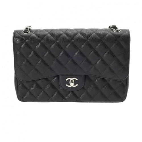 Black Leather Chanel Flap Bag