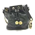 Black Leather Chanel Shoulder Bag