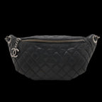 Black Leather Chanel Belt Bag