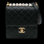 Black Leather Chanel Crossbody Bag
