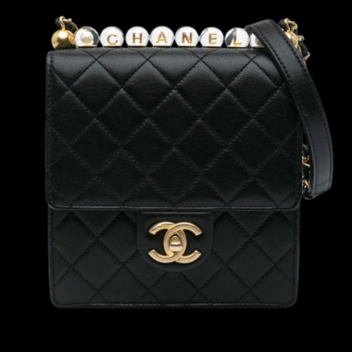 Black Leather Chanel Crossbody Bag