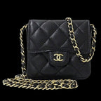 Black Leather Chanel Shoulder Bag