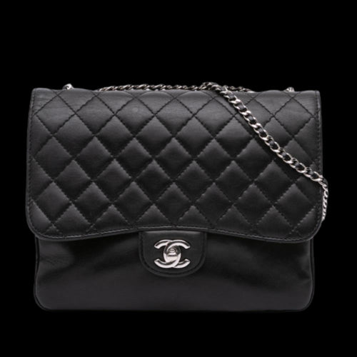 Black Leather Chanel Flap Bag