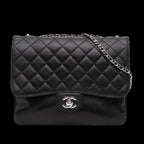 Black Leather Chanel Flap Bag
