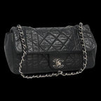 Black Leather Chanel Shoulder Bag