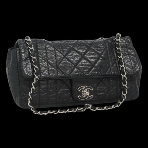 Black Leather Chanel Shoulder Bag
