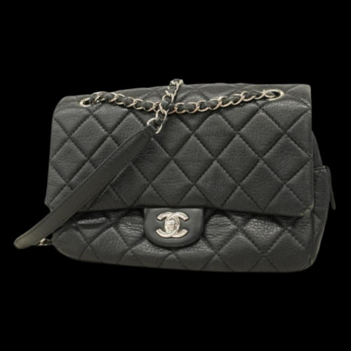 Black Leather Chanel Shoulder Bag