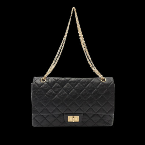 Black Leather Chanel Flap Bag