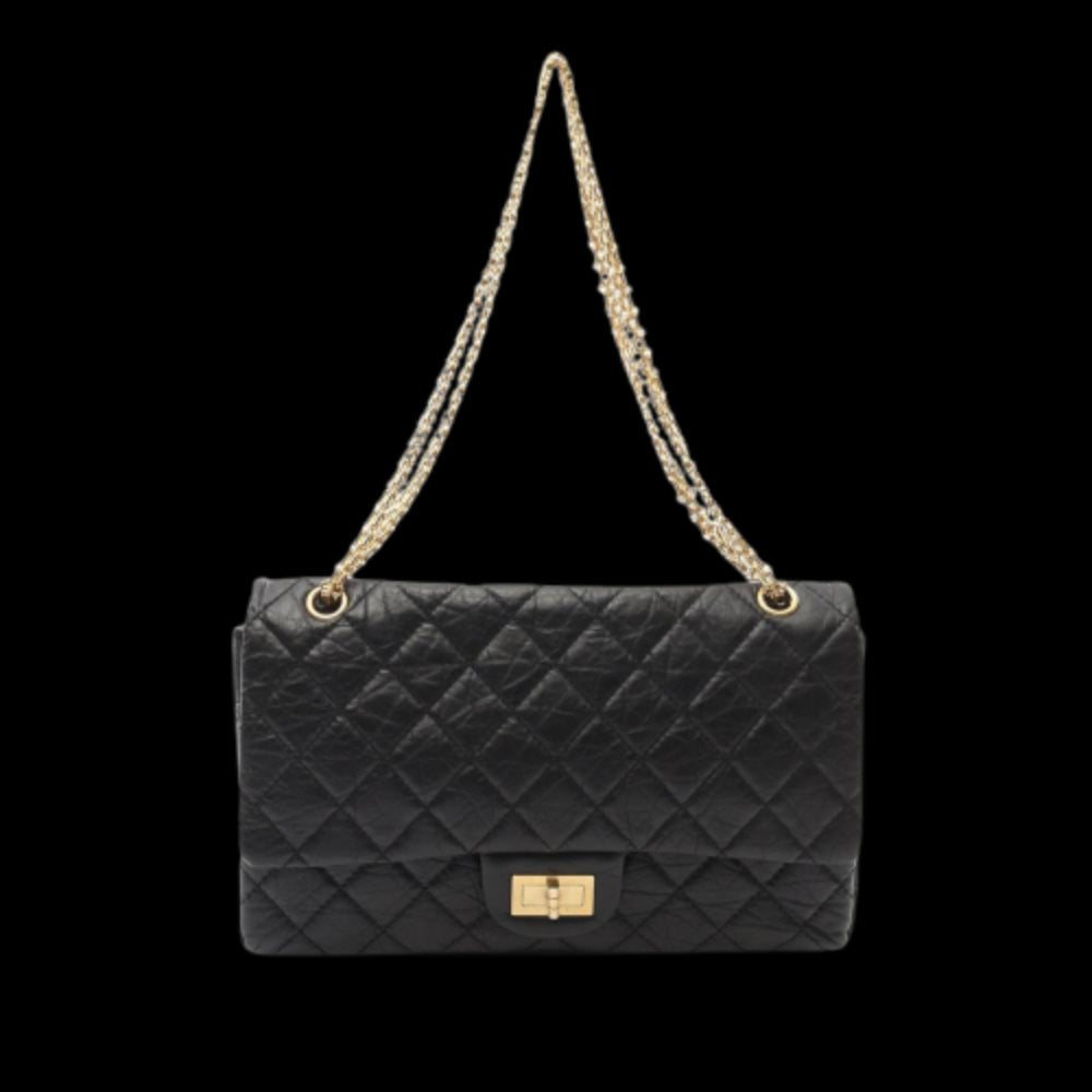Black Leather Chanel Flap Bag