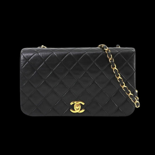 Black Leather Chanel Shoulder Bag