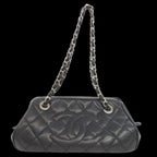 Black Leather Chanel Shoulder Bag