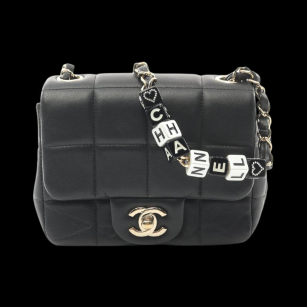 Black Leather Chanel Flap Bag