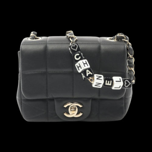 Black Leather Chanel Flap Bag