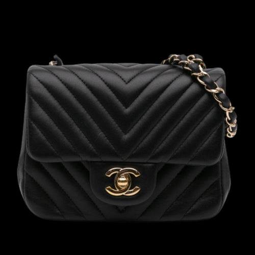 Black Leather Chanel Flap Bag