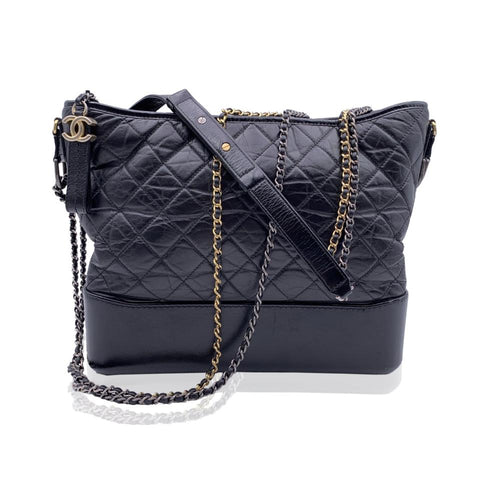 Black Leather Chanel Crossbody Bag