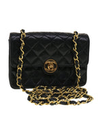 Black Leather Chanel Crossbody Bag