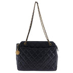 Black Leather Chanel Shoulder Bag