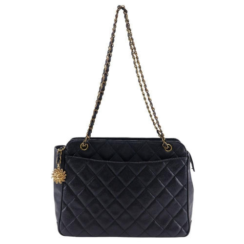 Black Leather Chanel Shoulder Bag