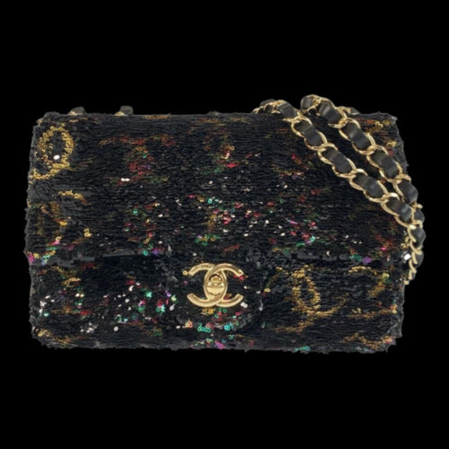 Black Leather Chanel Shoulder Bag