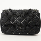 Black Leather Chanel Shoulder Bag