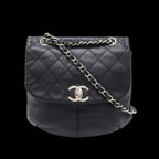 Black Leather Chanel Shoulder Bag