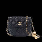 Black Leather Chanel Flap Bag