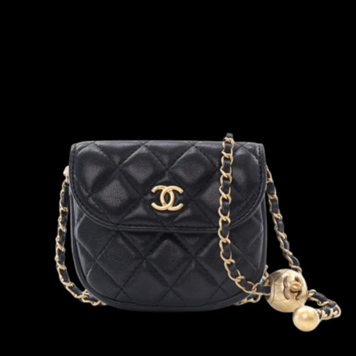 Black Leather Chanel Flap Bag