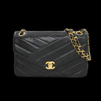 Black Leather Chanel Shoulder Bag