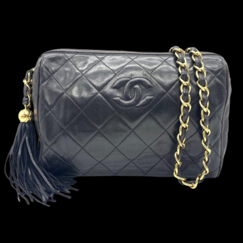 Black Leather Chanel Shoulder Bag