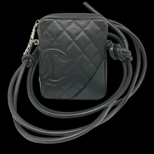 Black Leather Chanel Shoulder Bag