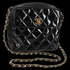 Black Leather Chanel Shoulder Bag