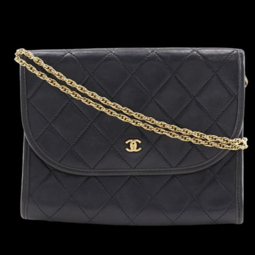 Black Leather Chanel Shoulder Bag