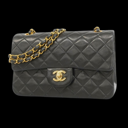 Black Leather Chanel Flap Bag