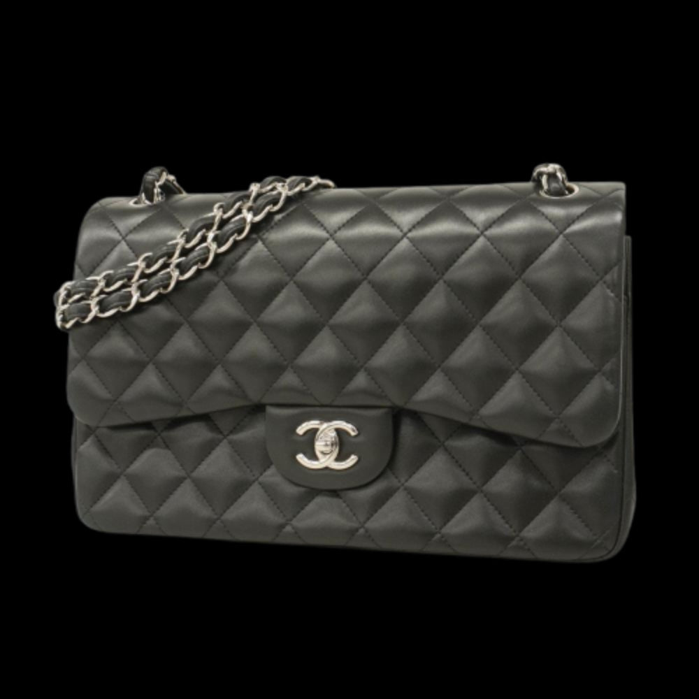 Black Leather Chanel Flap Bag