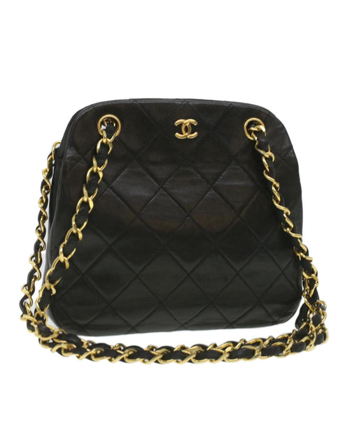 Black Leather Chanel Shoulder Bag