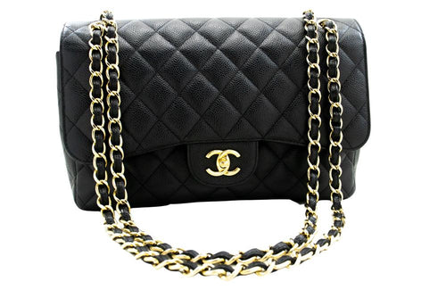 Black Leather Chanel Flap Bag