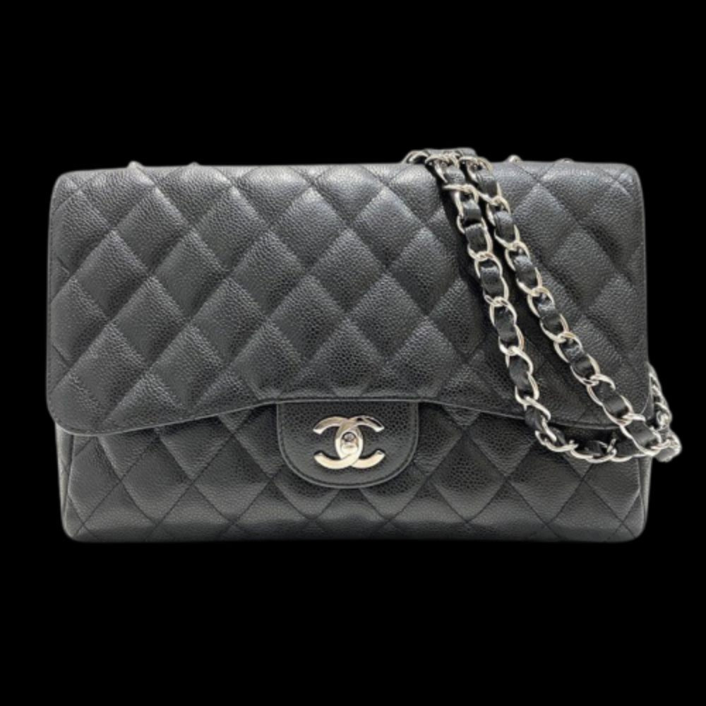 Black Leather Chanel Flap Bag
