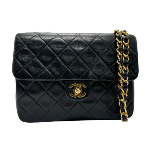 Black Leather Chanel Flap Bag
