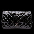 Black Leather Chanel Flap Bag