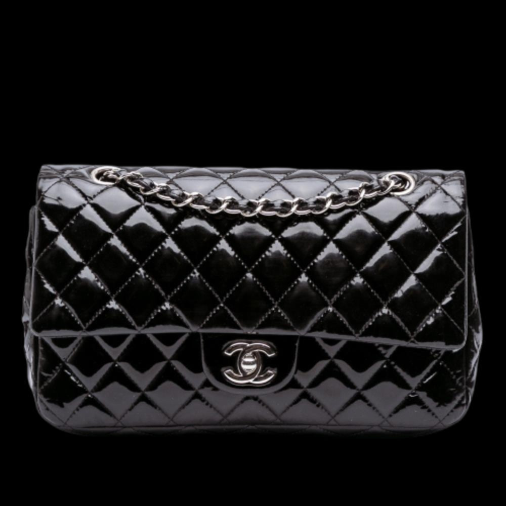 Black Leather Chanel Flap Bag