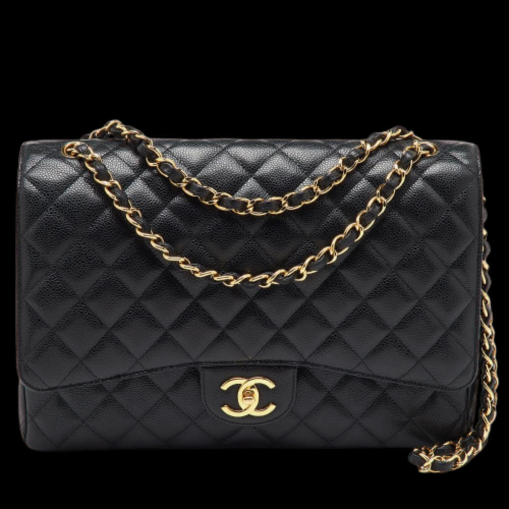 Black Leather Chanel Flap Bag
